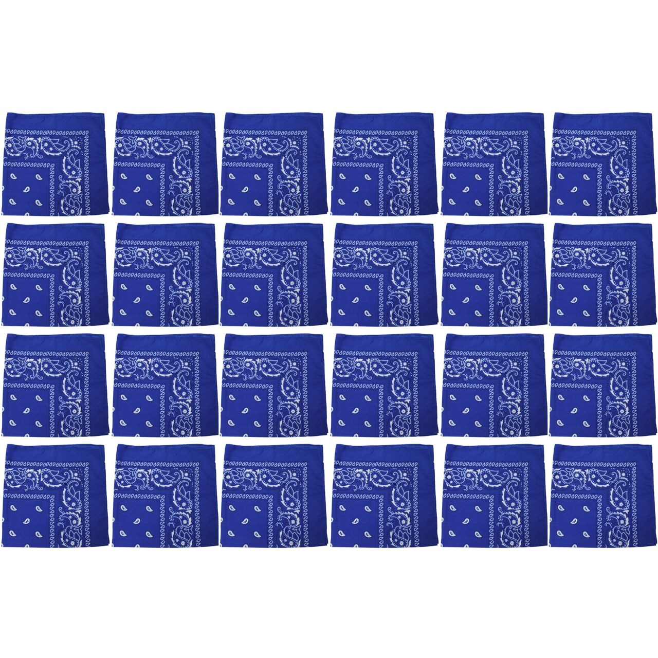 24 Pack Cotton Bandanas Paisley Design Bulk Set for Events, Crafts, Teams